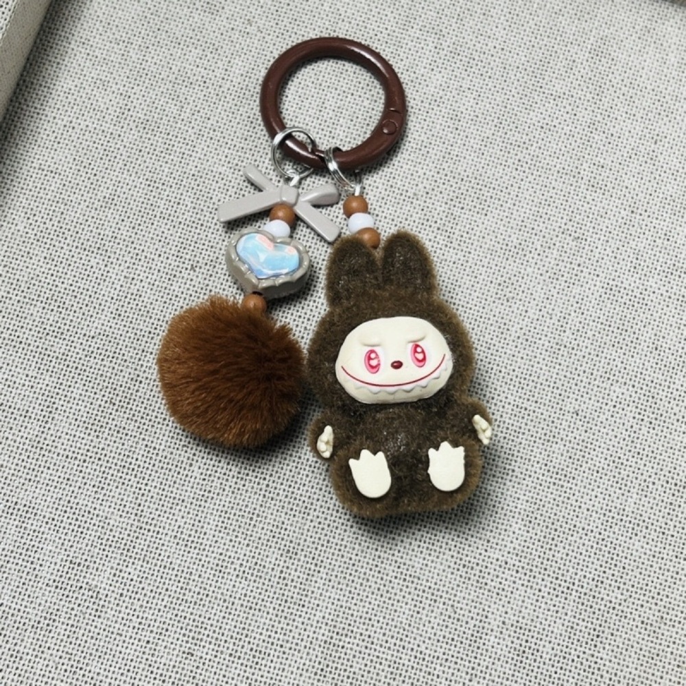 Charming Brown Plush Creature Keychain